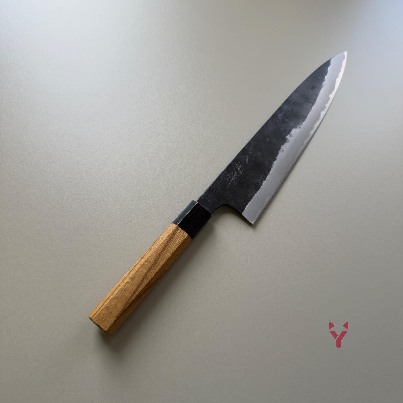 Morihei Hisamoto Gyuto 240mm - Shirogami#2, Kurouchi (Wykończenie Kowalskie)