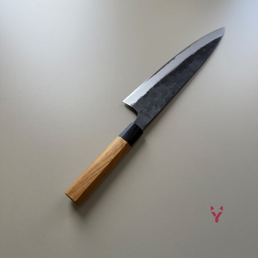 Morihei Hisamoto Gyuto 240mm - Shirogami#2, Kurouchi (Wykończenie Kowalskie)